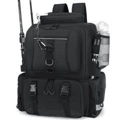 WANOON backpack side bags and rod holder ready to organize tools and rods.
