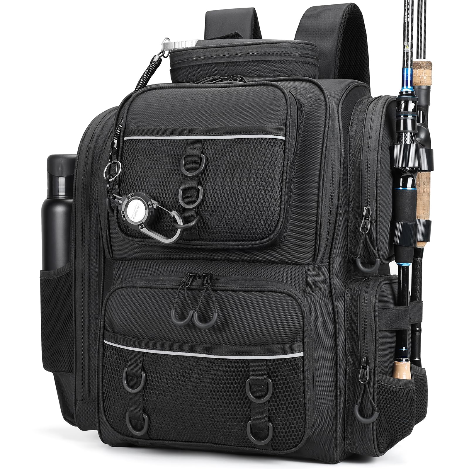 WANOON fishing backpack shows waterproof durability for rugged days.