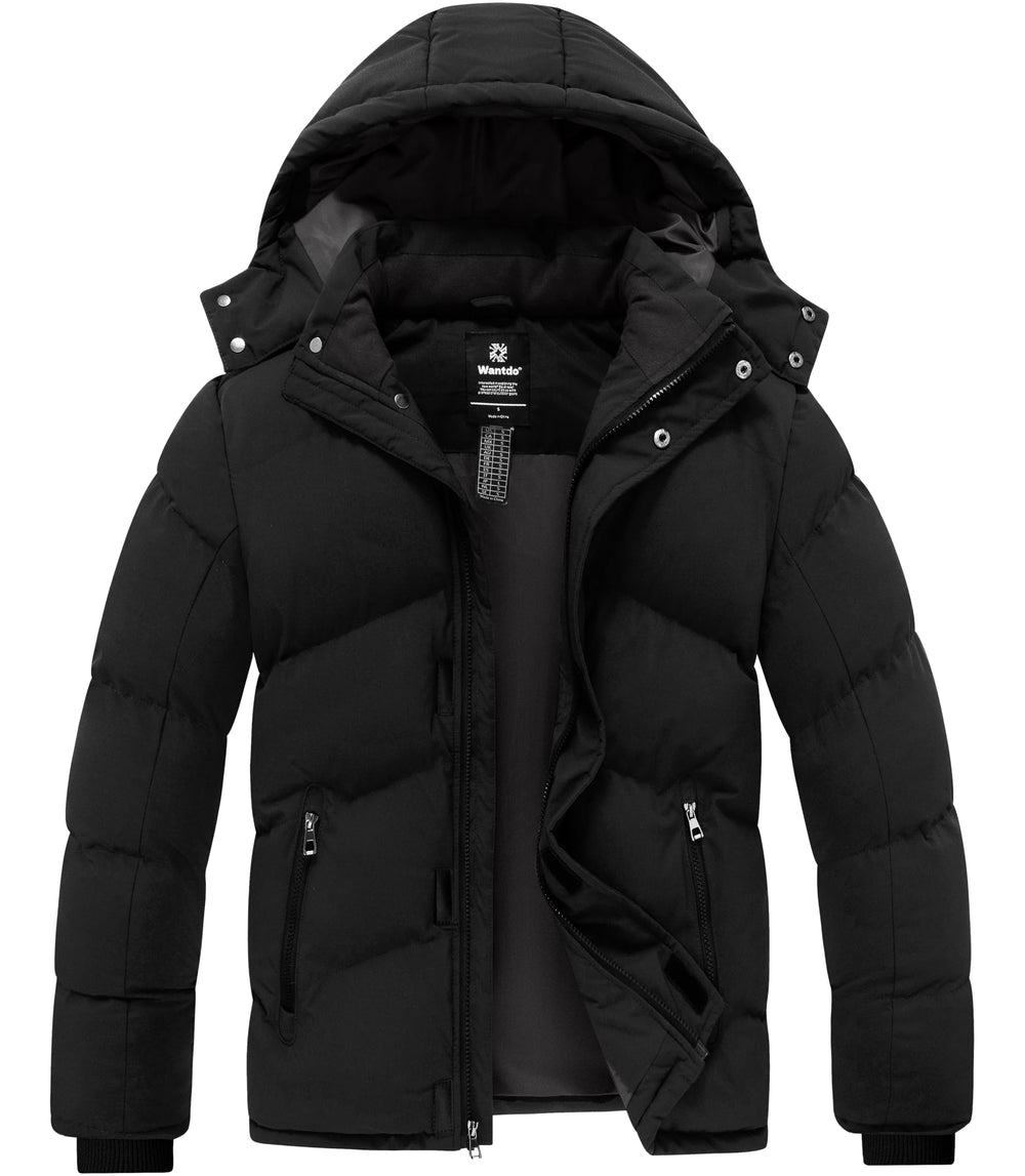 Wantdo winter coat front view demonstrates sleek silhouette and secure zipper for everyday warmth.