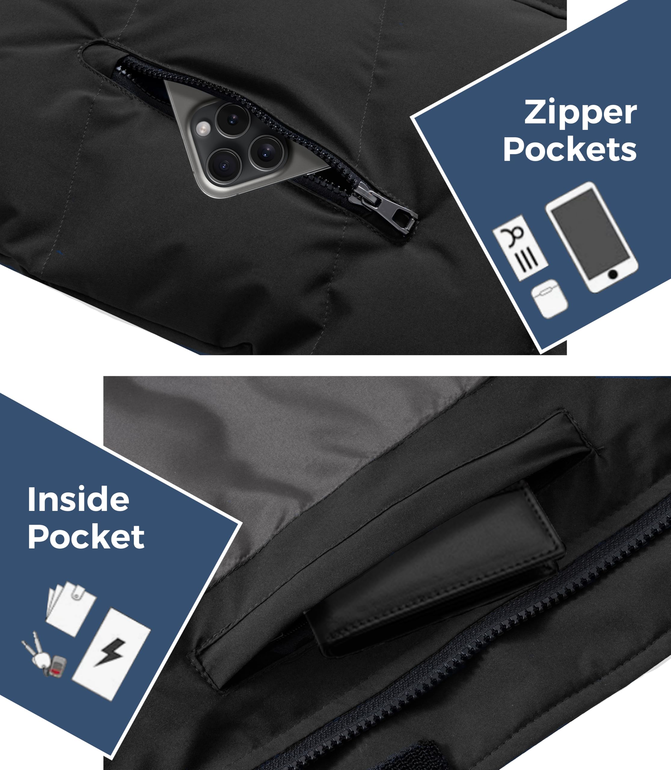 Wantdo winter coat side pockets secure essentials and warm hands.