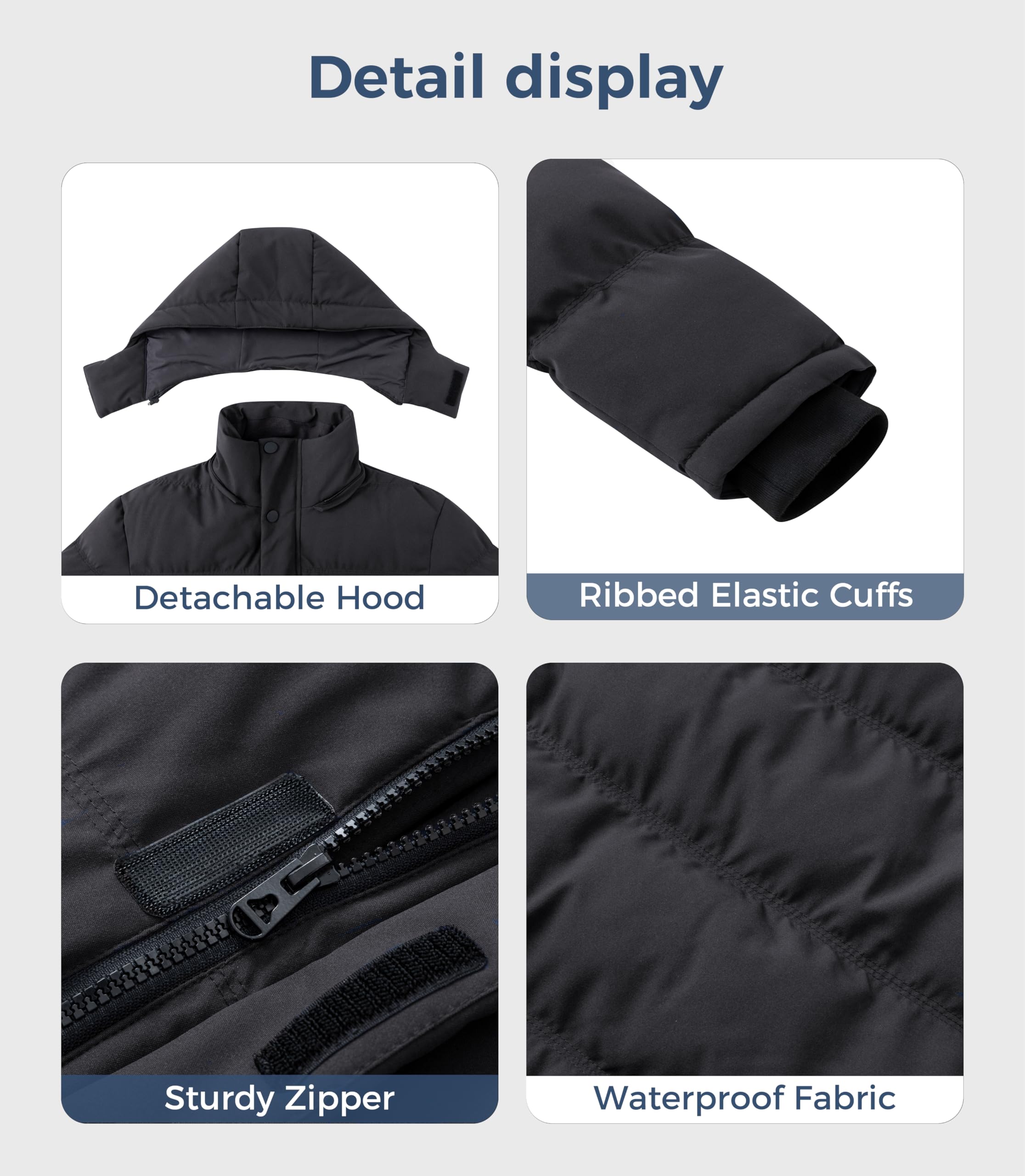Wantdo winter jacket with 5014mm waterproof rating protects you in light rain.
