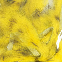Wapsi Barred Rabbit Zonker Strips Yellow close-up highlights color consistency and clean cuts.