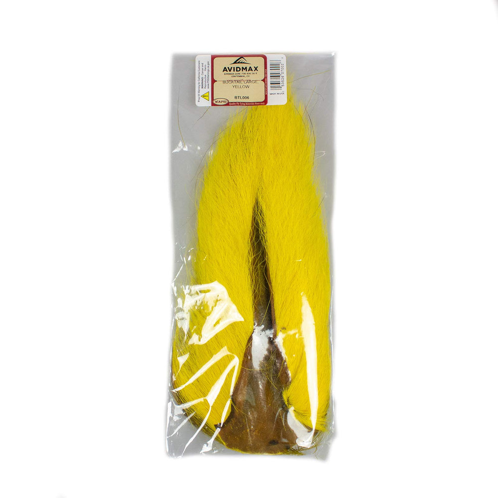 Wapsi Bucktail Large Yellow tying material for saltwater streamers, ideal for Clouser Minnows