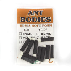 Wapsi foam ant bodies X-Large with white head, hi-vis for easy visibility in fly tying