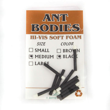 Wapsi Foam Ant Body Medium Black, close-up for high-visibility ant patterns.