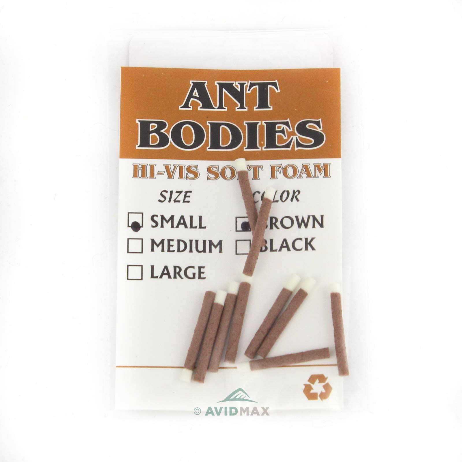 Wapsi Foam Ant Body Small Cinnamon Brown for high-visibility ant patterns in fly tying.