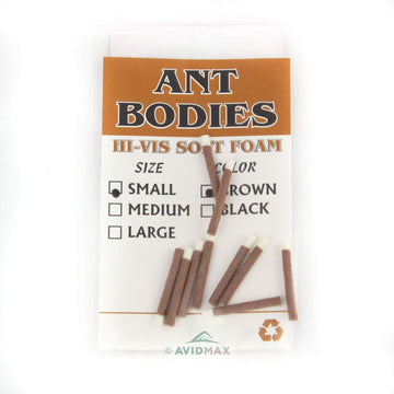 Wapsi Foam Ant Body Small Cinnamon Brown for high-visibility ant patterns in fly tying.