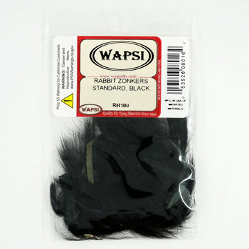 Wapsi Rabbit Zonker Strip Black close-up showing texture for lifelike flies.