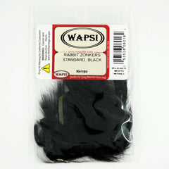 Wapsi Rabbit Zonker Strip Black close-up showing texture for lifelike flies.