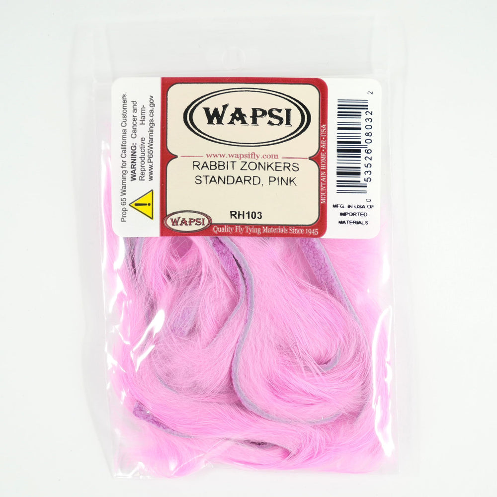 Wapsi Rabbit Zonker Strip Pink pack, 1/8 inch cut for fly tying.