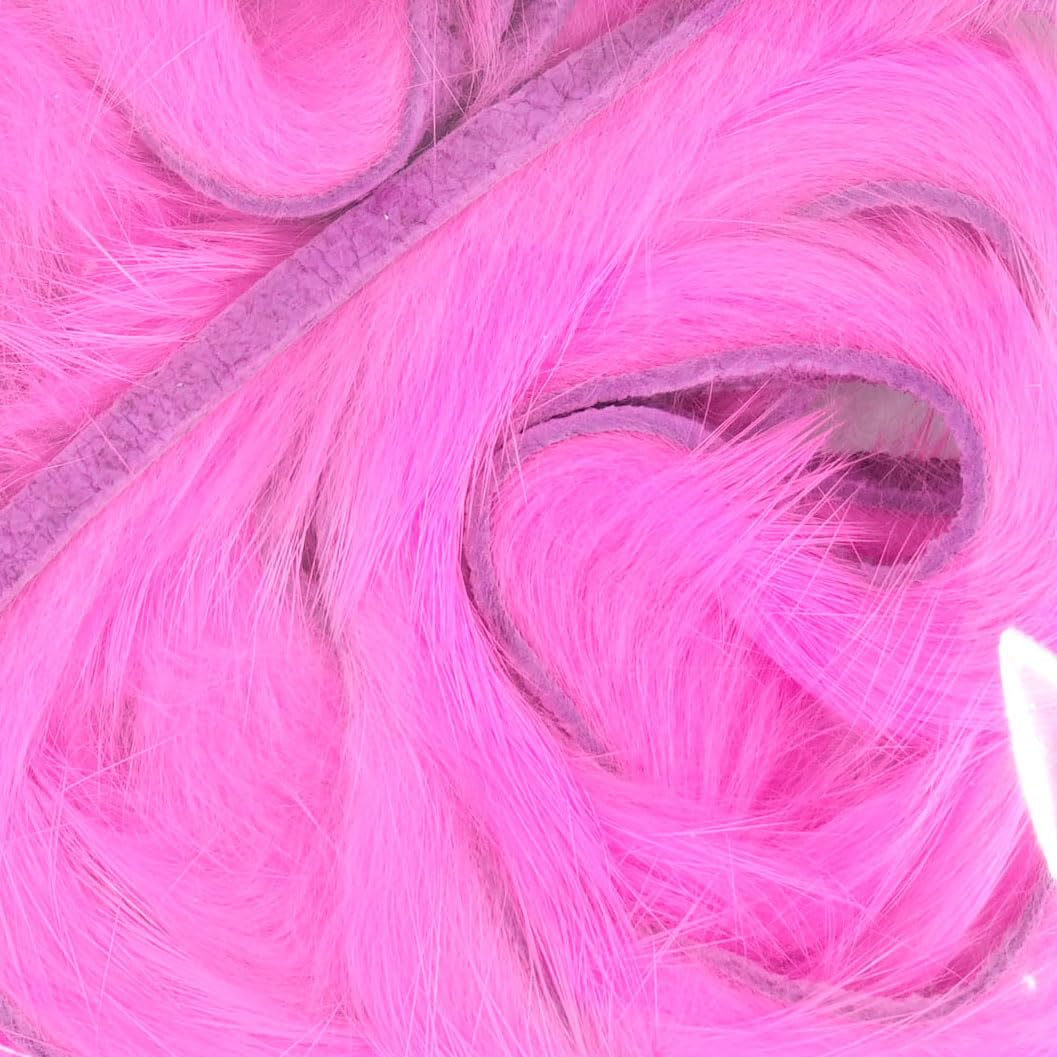 Wapsi Rabbit Zonker Strips pink close-up showing soft fur for fly tying