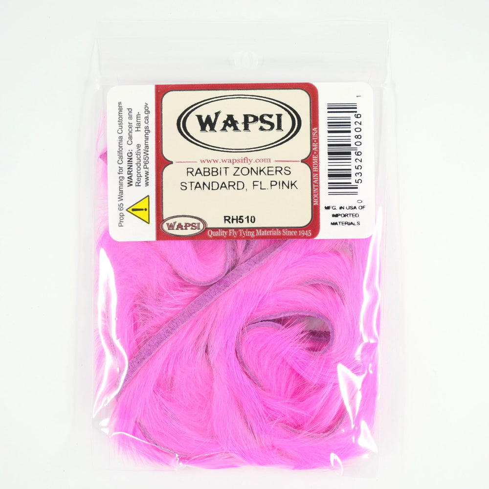 Wapsi Rabbit Zonker Strips in fluorescent pink for lifelike streamer patterns