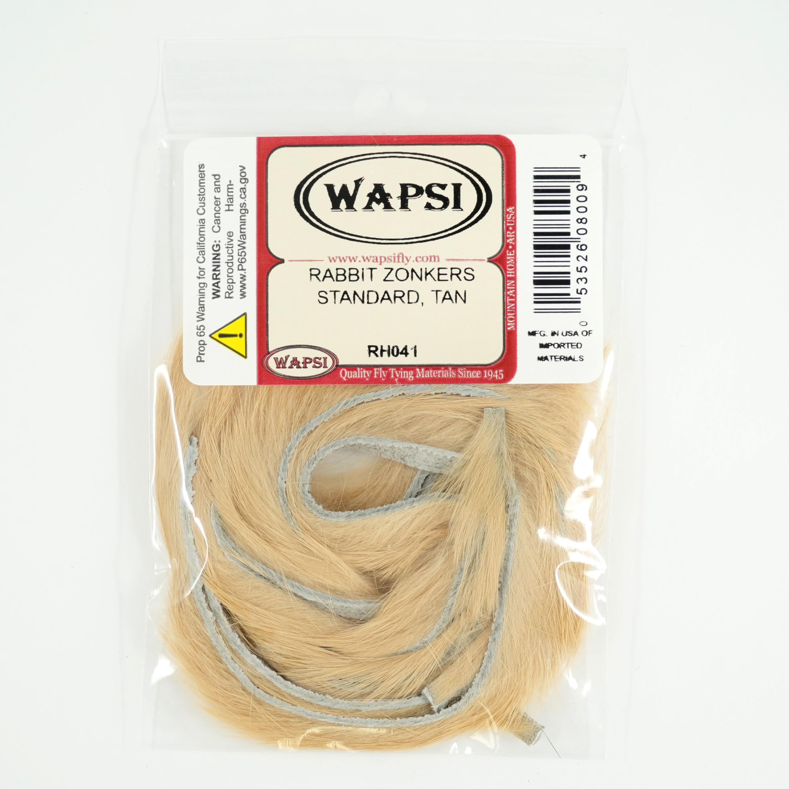 Wapsi Rabbit Zonker Strips Tan pack for versatile fly tying.