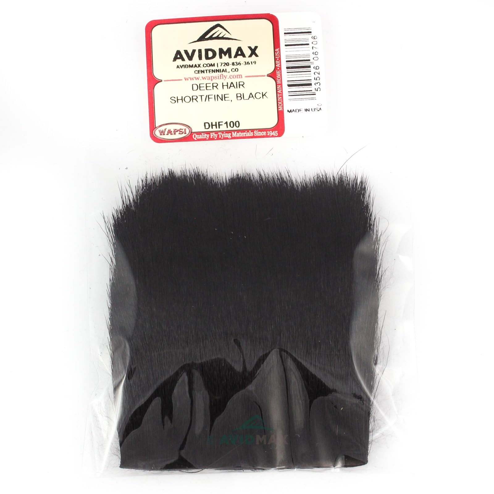 Wapsi Short & Fine Deer Hair Black for small fly patterns, boosting buoyancy and realism