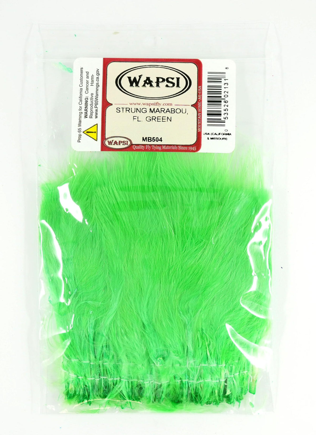 Wapsi Strung Marabou FL Green bundle for versatile fly tying and lifelike movement.