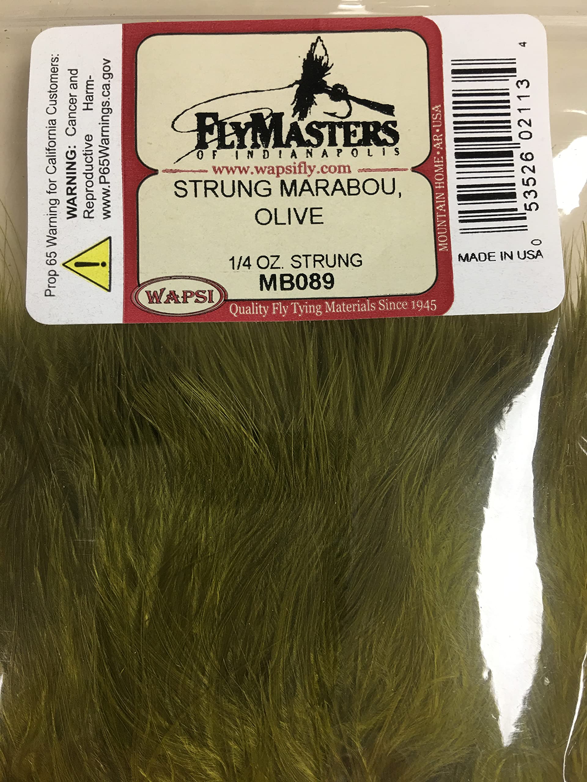 Wapsi Strung Marabou Olive, versatile feather for colorful fly patterns and smooth motion
