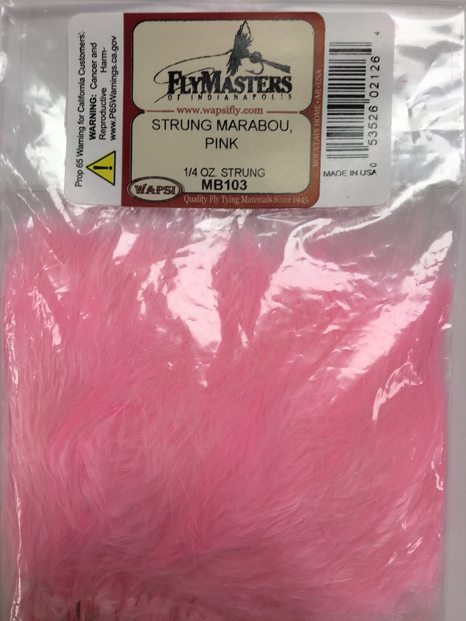 Wapsi Strung Marabou Pink bundle boosts versatile fly tying with lively color.