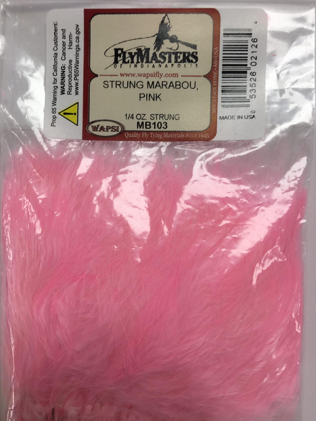 Wapsi Strung Marabou Pink bundle boosts versatile fly tying with lively color.
