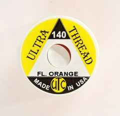 Wapsi Ultra Thread 140 Denier fluorescent orange close-up wraps for precise tying