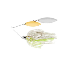War Eagle Custom Lures nickel frame double willow spinnerbait with blue pearl shad skirt, great for clear-water bass