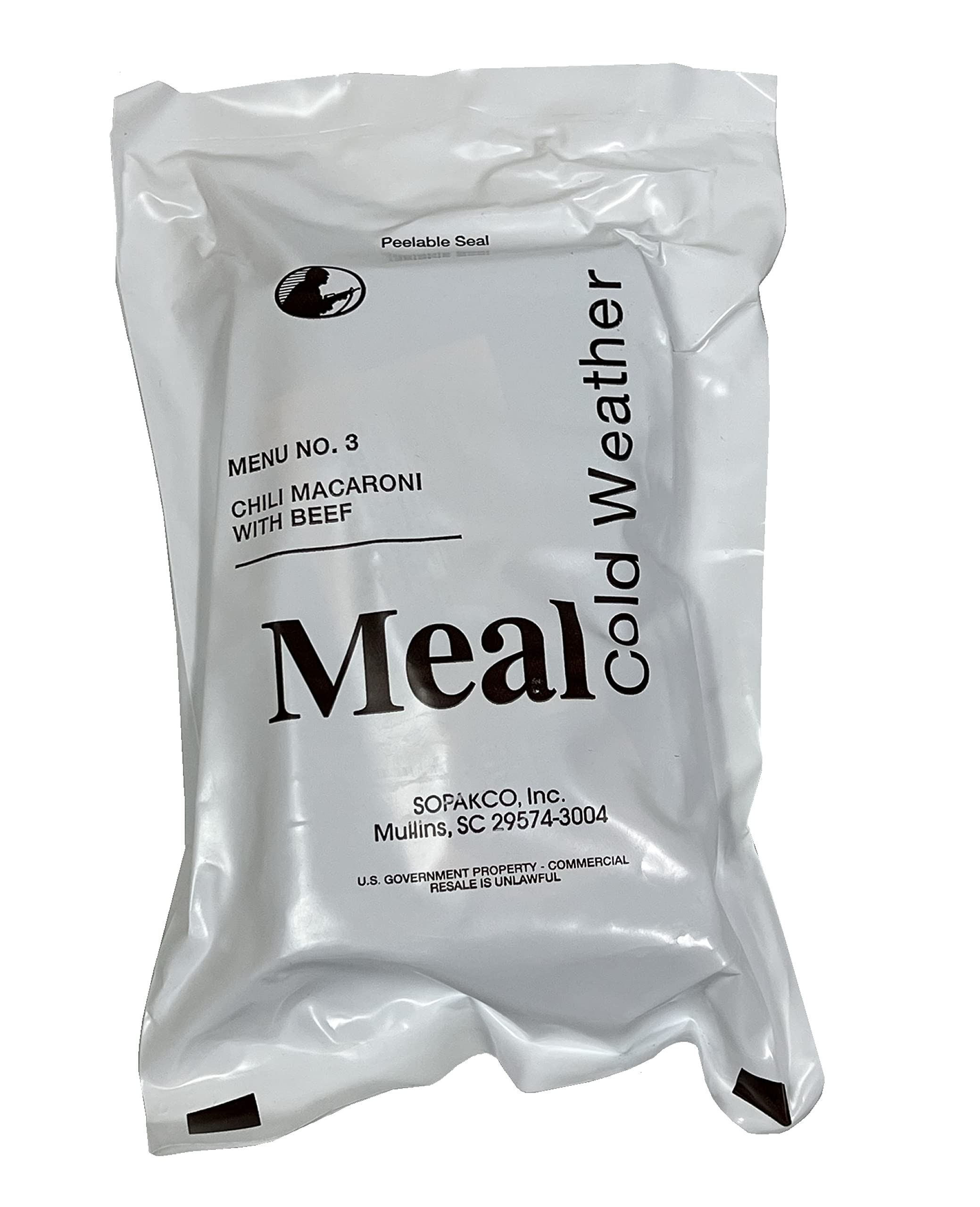 Wardog Surplus Chili Mac MRE plate ready-to-eat for cold-weather missions and emergency kits.