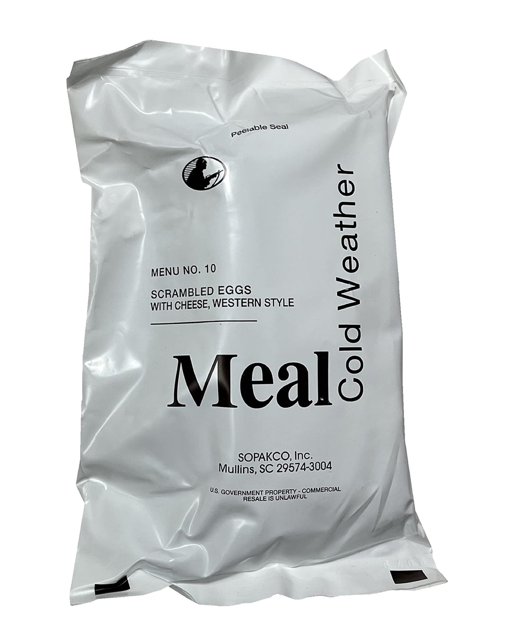 Wardog Surplus cold weather MRE Menu #10 Scrambled eggs with cheese Western Omelet packet for on-the-go meals