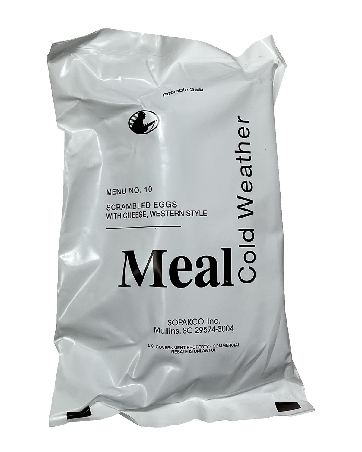 Wardog Surplus cold weather MRE Menu #10 Scrambled eggs with cheese Western Omelet packet for on-the-go meals