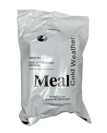 Wardog Surplus rice-and-chicken-mexican MRE ready for rugged field use.