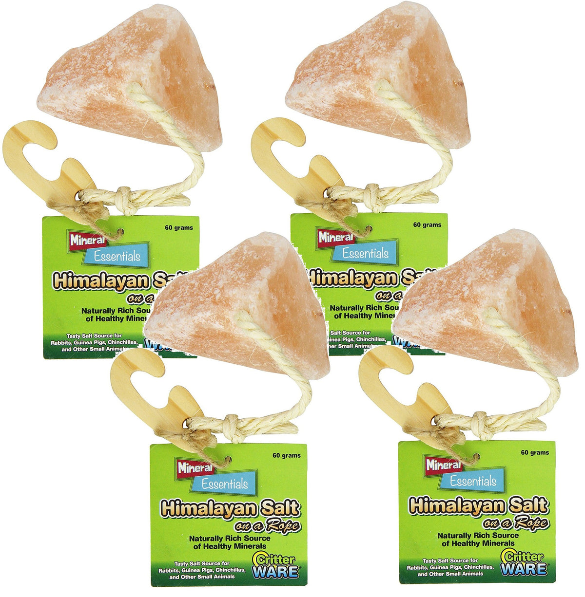 Ware Manufacturing Himalayan Salt on a Rope for small pets, a textured chew toy for interactive play.