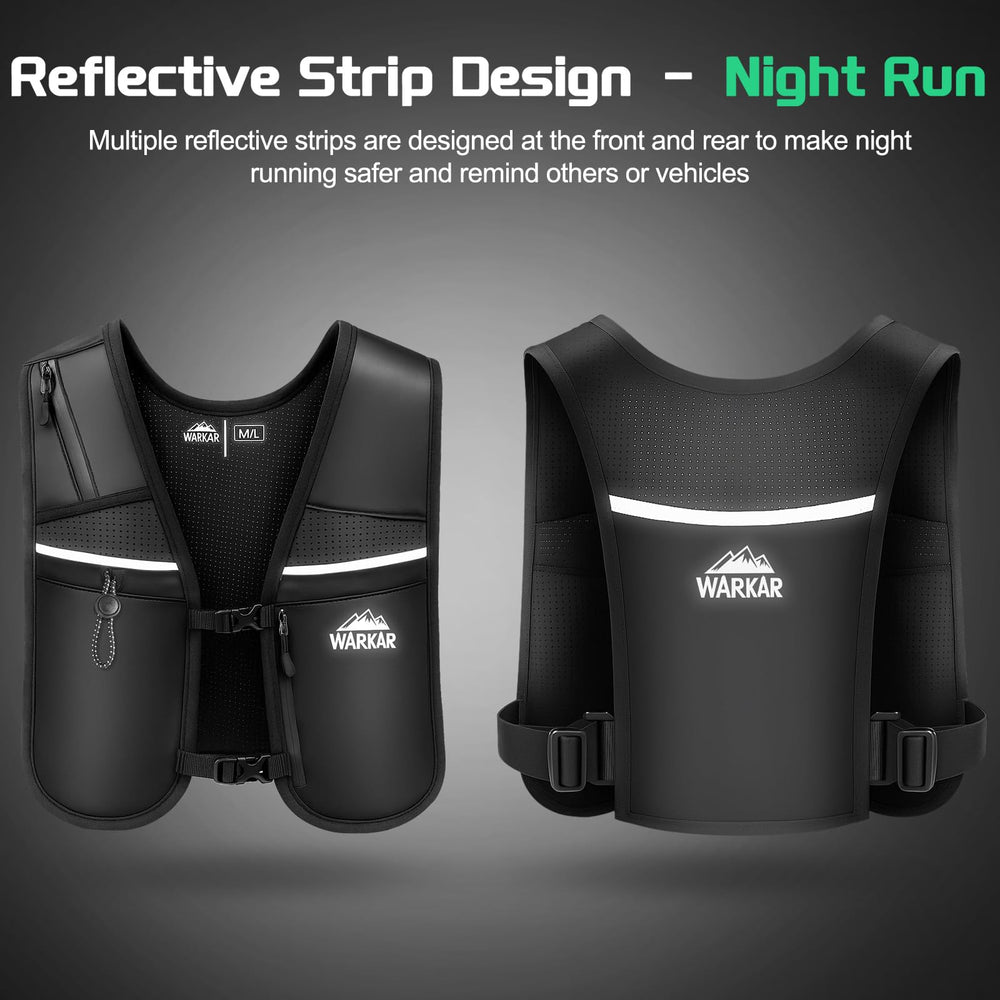 WARKAR vest reflective strip design boosts visibility in low-light runs.