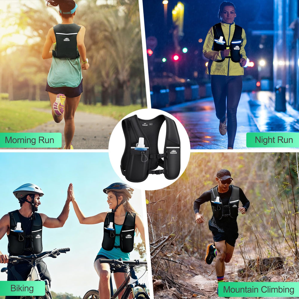 WARKAR vest with zippered phone pocket keeps devices secure while running.