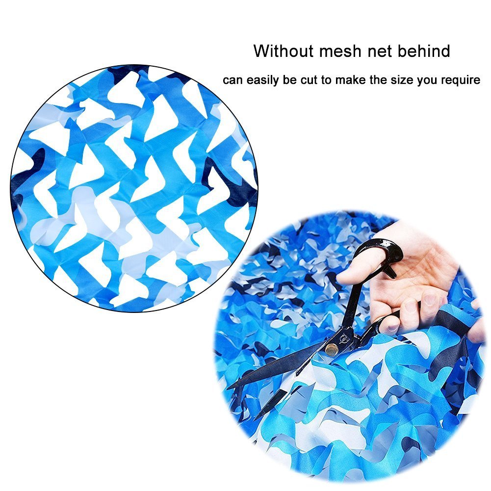 WarmHeartting blue sunshade camo netting offers flexible sizing for outdoor scenes.