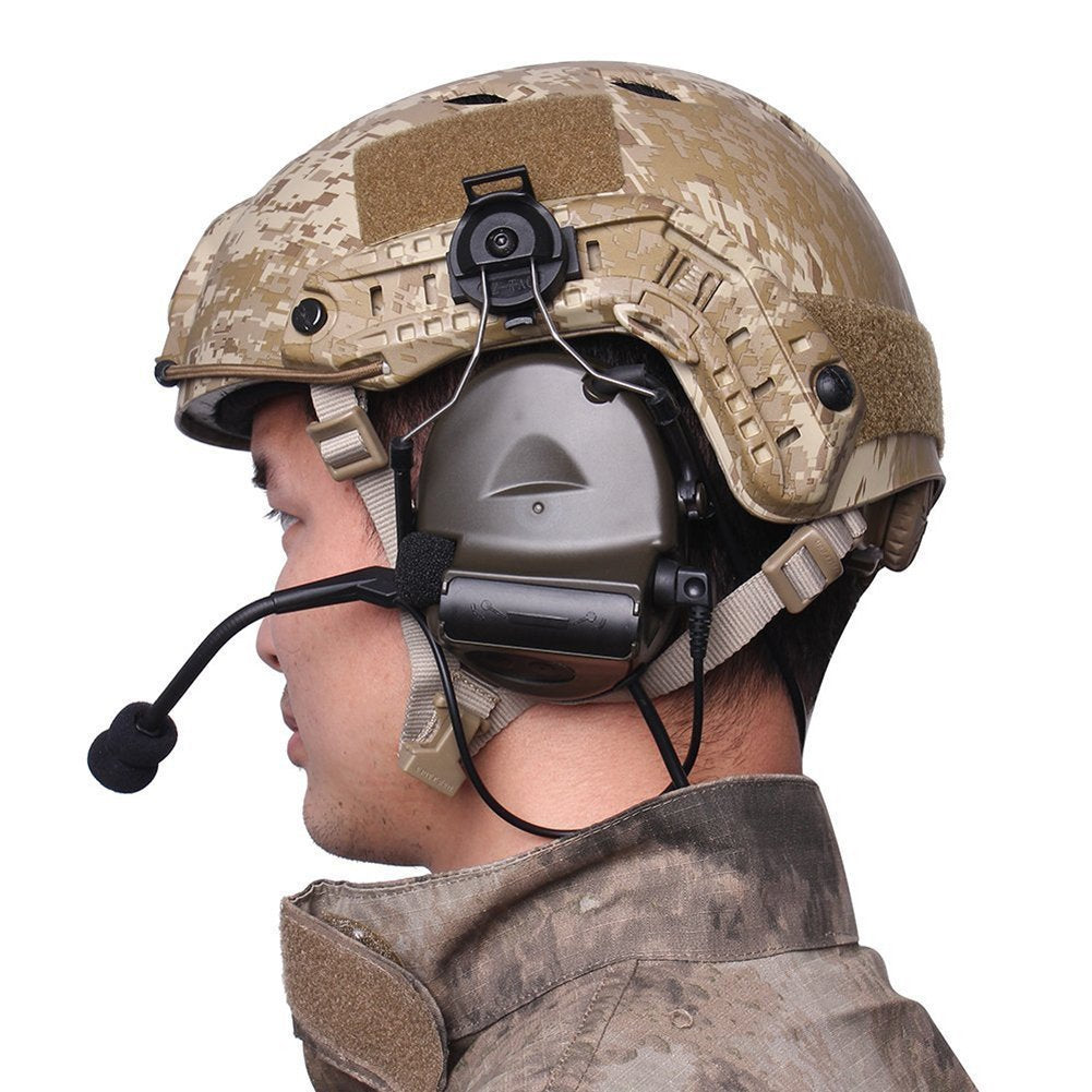 WarmHeartting headset mount on ARC-rail enables quick, reliable Comtac attachment.