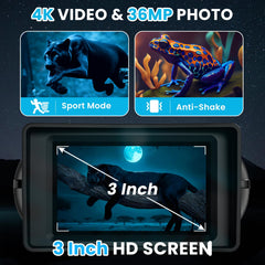 WARMTUYO night vision goggles 3-inch display enables easy viewing in dim conditions.