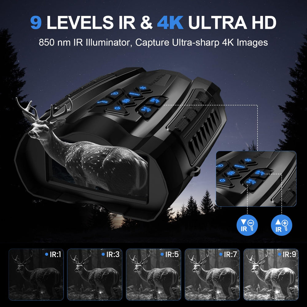 WARMTUYO night vision goggles 3-5 inch display shows real time clarity during hikes.