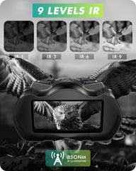 WARMTUYO Night Vision Goggles display close-up shows 3.5-inch HD screen clarity.