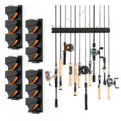 WAROME vertical garage wall-mounted fishing rod holder with multiple rods