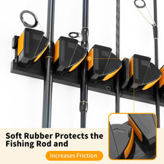 Soft rubber padding protecting fishing rods