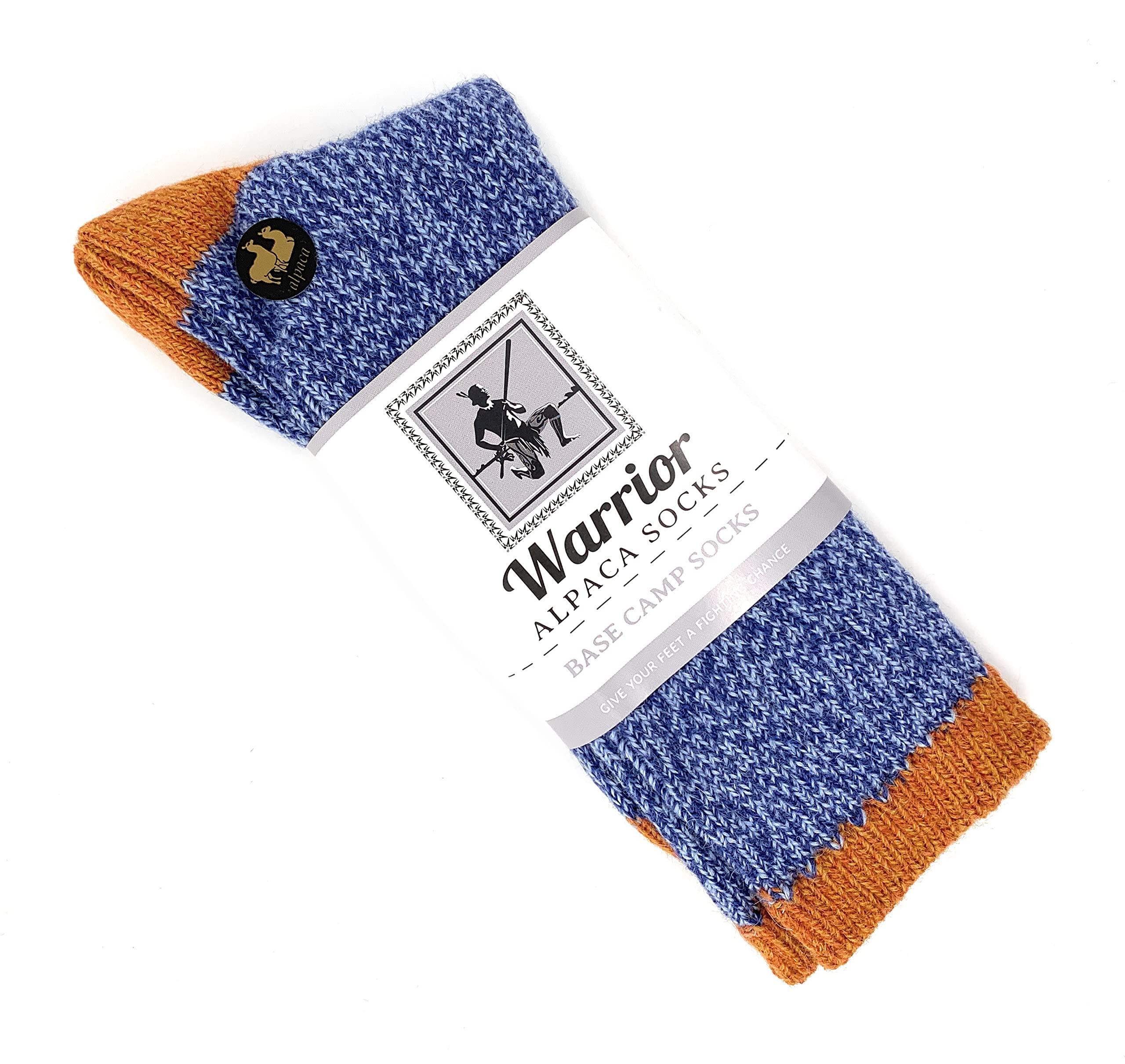 Warrior Alpaca Socks wool-free, hypoallergenic composition highlighted in close-up.