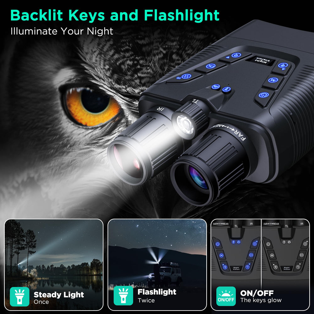 WASOCA Night Vision Goggles 64GB card included for immediate storage and sharing.