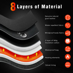 WASOTO heated gloves with 7.4V battery provide up to eight hours of heat.