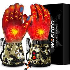 WASOTO heated gloves show battery and heating area for long-lasting warmth.