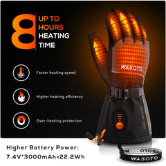 WASOTO heated gloves showing battery display for quick heat management