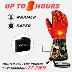 Wasoto heated gloves palm grip detail highlights non-slip, wear-resistant palm.