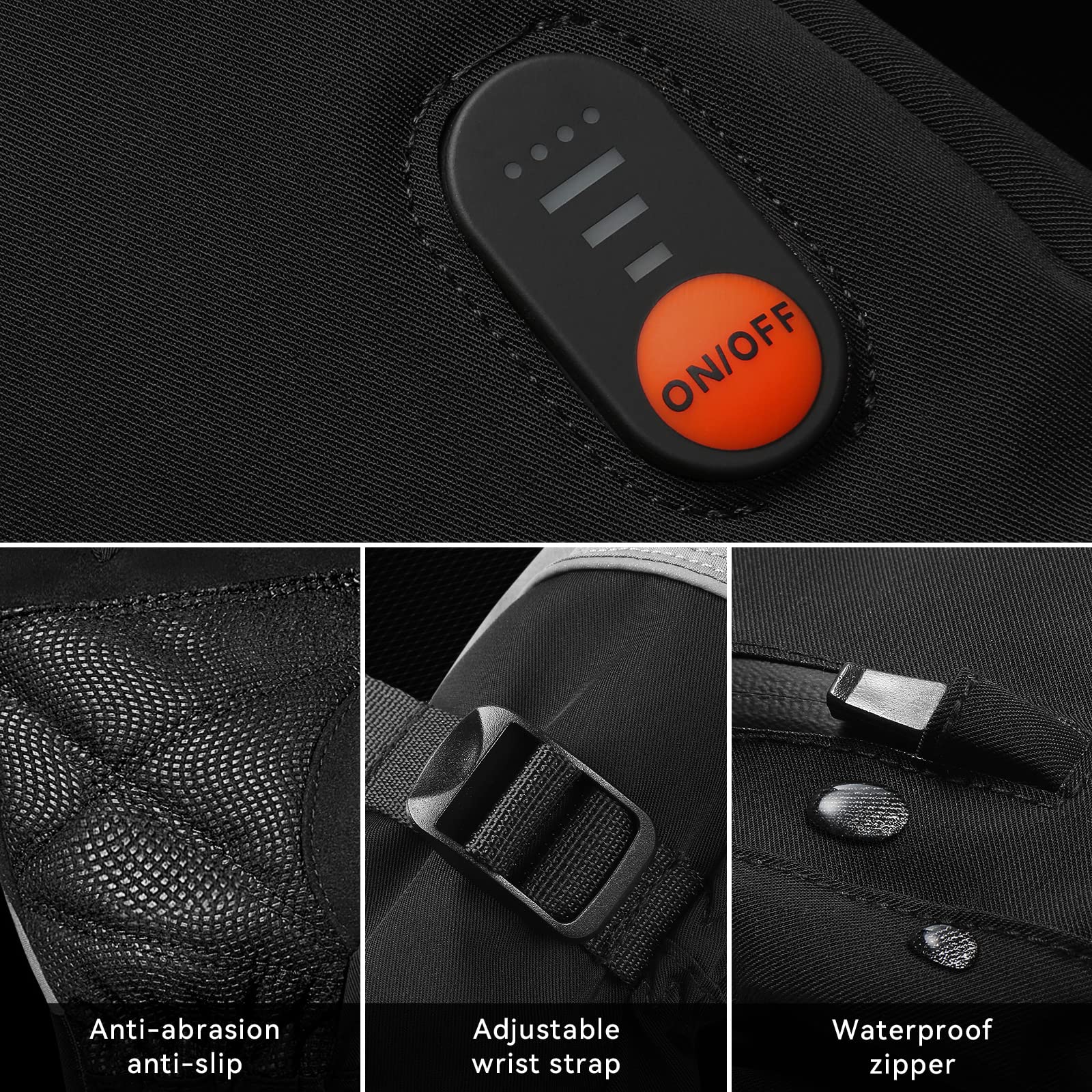WASOTO heated gloves waterproof and windproof palm materials for winter sports