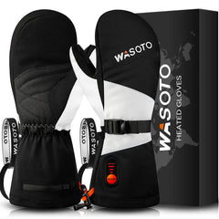 WASOTO heated mittens exterior view showing rugged build for cold-weather comfort