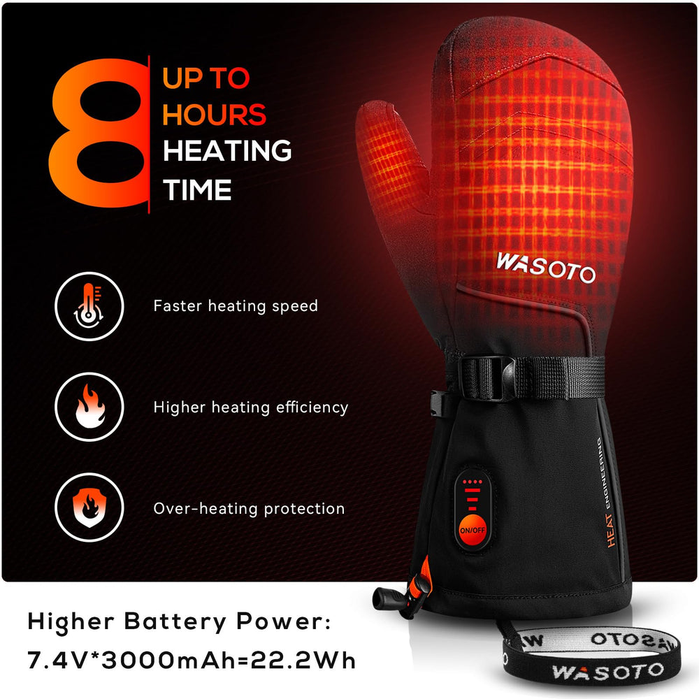 Wasoto heated mittens palm detail highlighting non-slip grip.