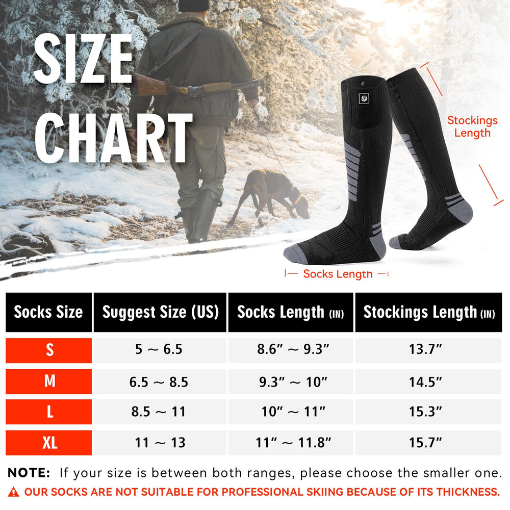 WASOTO heated socks washable material for easy care.