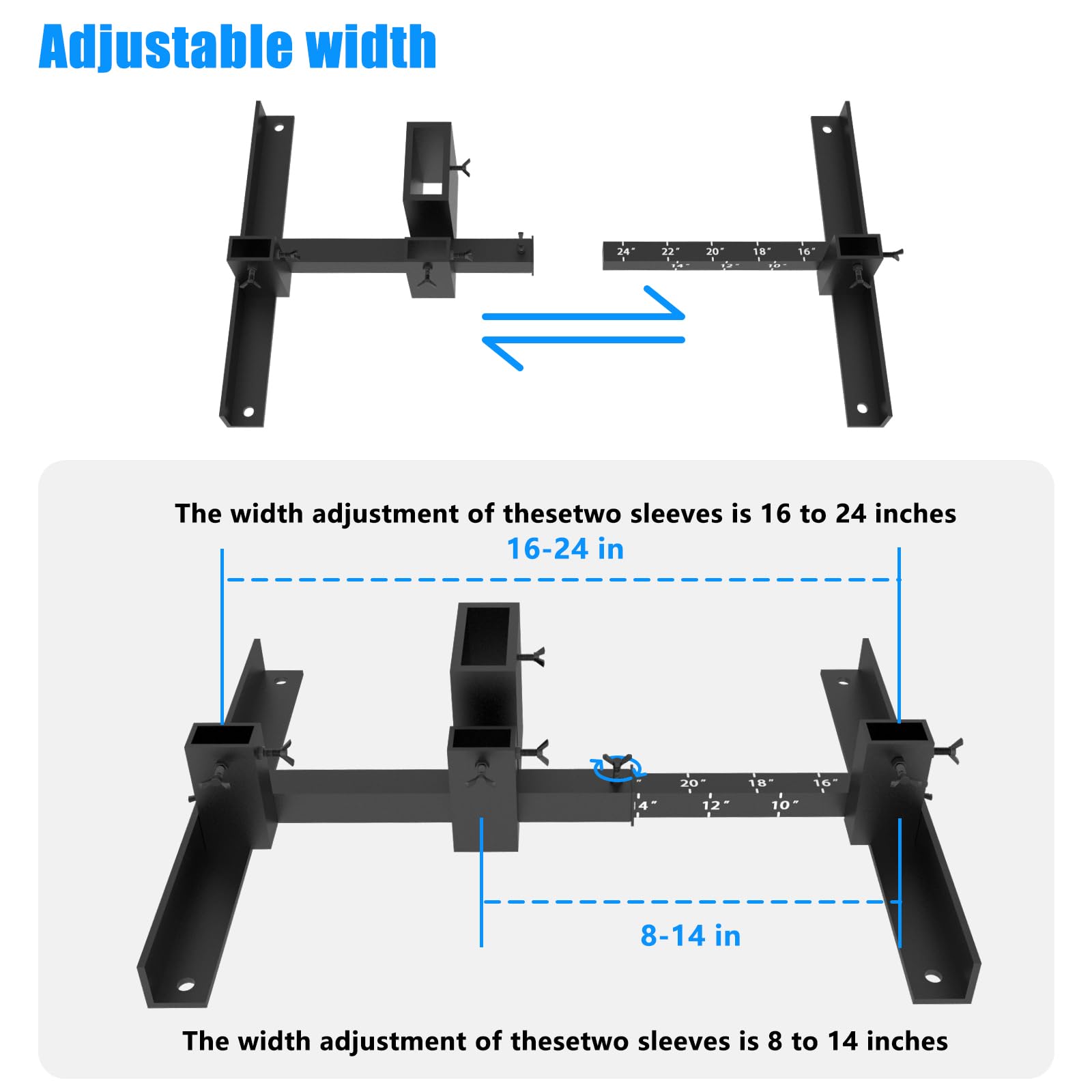 Wasoyun adjustable width indicator shows 8-24 inches for precise setup.