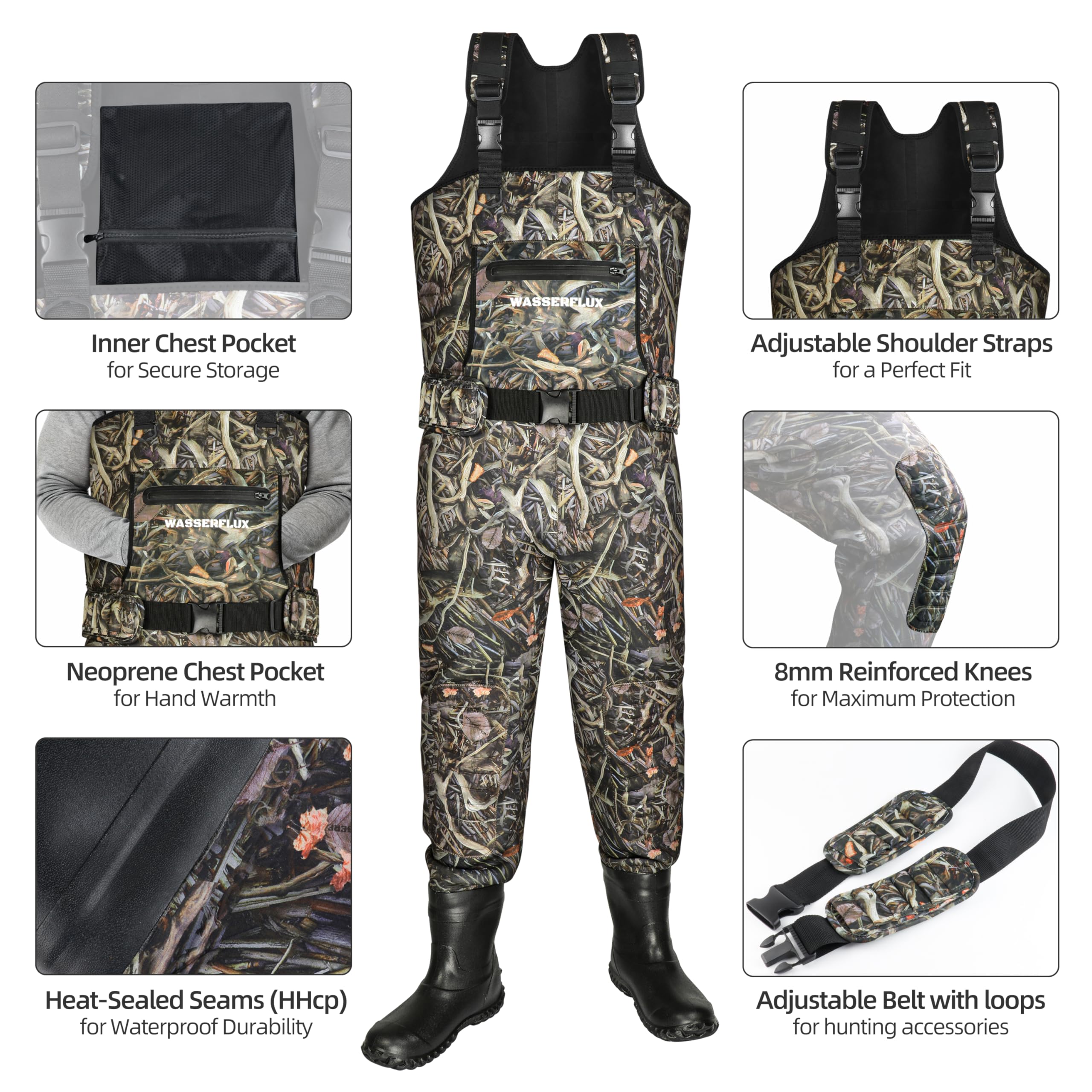 wasserflux chest waders boot-foot design simplifies wear and waterproof protection